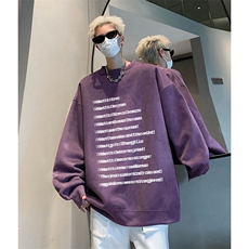 抖音得物供货提供视频秋冬重磅美式麂皮绒圆领卫衣JY323，男装卫衣，电商A486