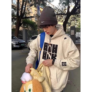 网图有货 刺绣字母连帽华棉宽松卫衣男女 A835-常规P49 加绒P54图片