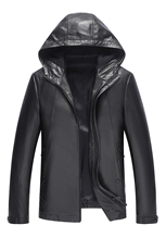 J7701绵羊皮修身夹克男士外套皮衣连帽P660，男装皮衣，电商B360