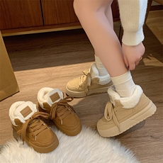 X4557-105冬季加绒小白鞋新款韩版女厚底增高运动休闲板鞋，女鞋短靴，星座1407-3