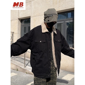 现货加绒牛仔棉服男冬季棉衣外套羊羔绒翻领夹克毛领MY1089-P110图片