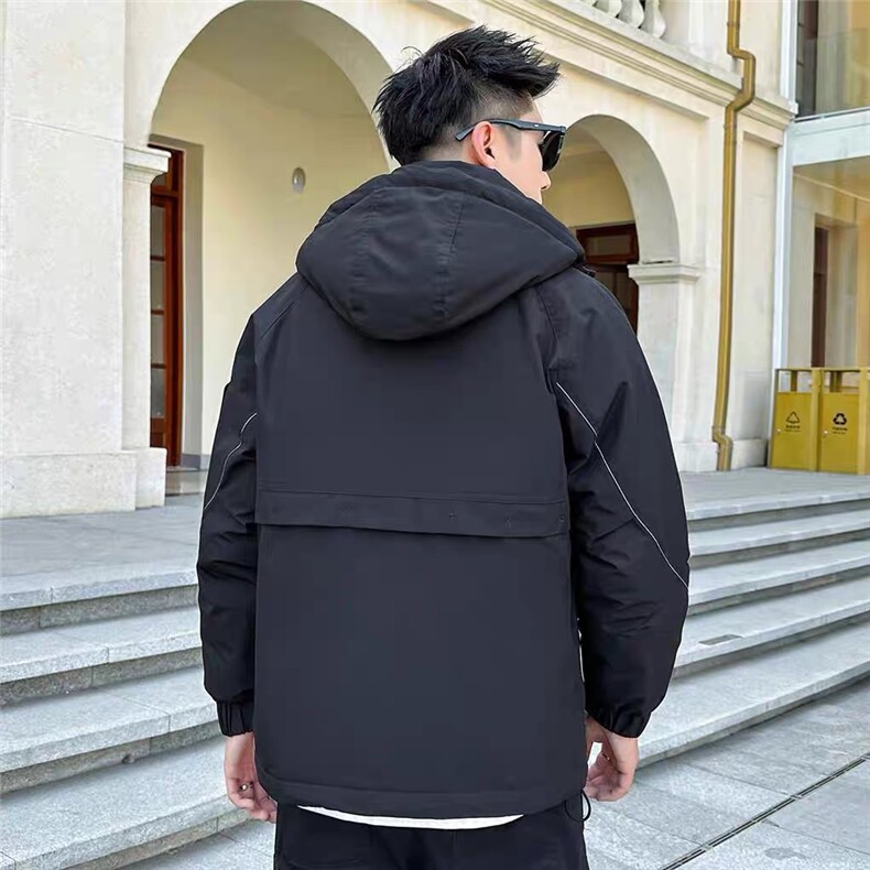 MV5-P225标连帽羽绒服男石墨烯加厚保暖男士潮牌工装夹克外套,男装夹克,星座703-1