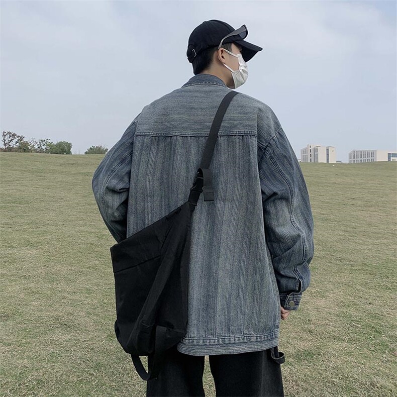 复古水洗牛仔外套男24春渐变色宽松盐系上衣酷潮1001-1-WT029-P70，男装工装外套，星座1001-1