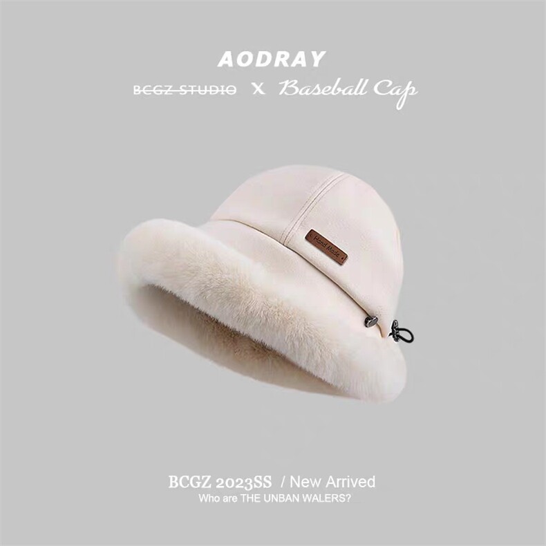 2025年秋季时尚百搭通勤简约休闲加绒渔夫帽，帽子，湘姗