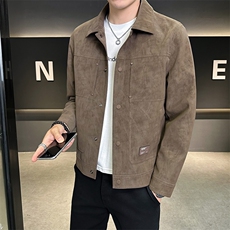 春季2026新款男士外套翻领高端麂皮夹克上衣服A313-5889-P145，男装夹克，电商A313