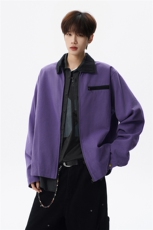 撞色水洗做旧帆布短款夹克男款vintage美式复古工装休闲外套JK003，男装夹克，电商B312