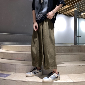 夏季薄款工装裤男直筒宽松日系cityboy裤子潮牌ins阔腿哈伦灯笼裤图片