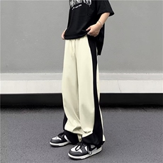 拼接运动裤卫裤男宽松阔腿哈伦裤设计感裤子K0491-P40，男装休闲裤，星座308B-1