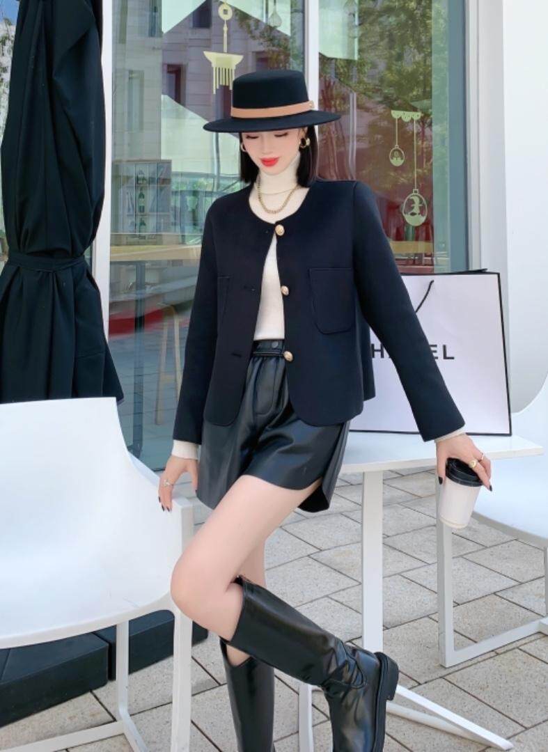 现货秋冬新款薄双面毛呢外套，女装毛呢外套，仟姿魅力