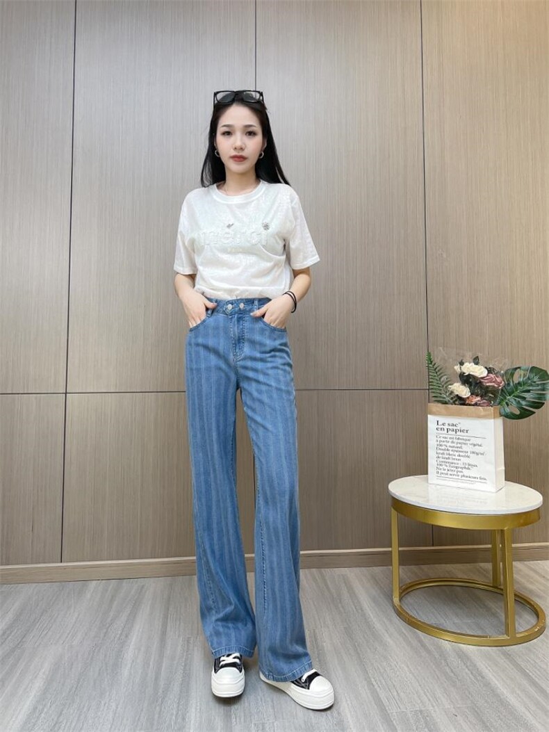 ｜现货｜夏季新款A99716波斯洛可纹直筒牛仔裤，女装牛仔裤，未来幸芓