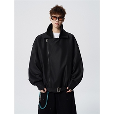 双层领斜拉链设计M-5XL大码：涤纶夹克外套男78308P88控139，男装夹克，星座227-7