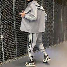 立领夹克一套搭配帅气青少年潮流工装卫衣套装男机能开衫D01P70，男装套装，电商B226-2（原B217-2）