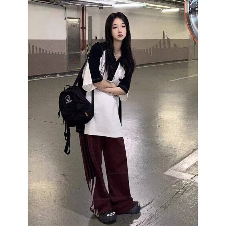 现货美式复古夏季polo衫短袖t恤女宽松撞色情侣上衣PLY299-P30,男装Polo衫,星座1008