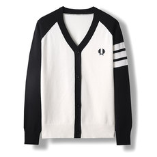 2024年秋季圆领长袖时尚气质条纹拼接针织衫，女装针织衫/毛衣，百纯羊绒