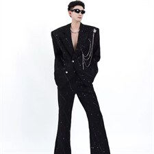 有货DXZ117-特批68高级感满天星西服套装男士西裤西装，男装西服套装，星座603-2