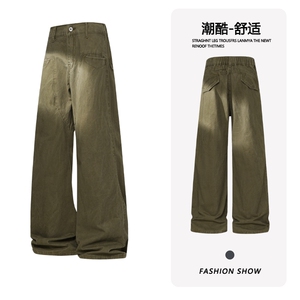 B221 美式ins高街暗黑直筒洗褪工装休闲牛仔裤 LK25608-特P48控88图片