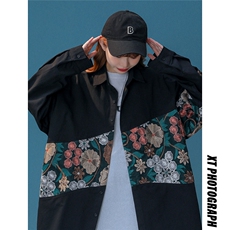 中性风长袖衬衫情侣大码M-5XL中性风刺绣潮长袖衬衫男CS9743P50，男装衬衫，星座227-7