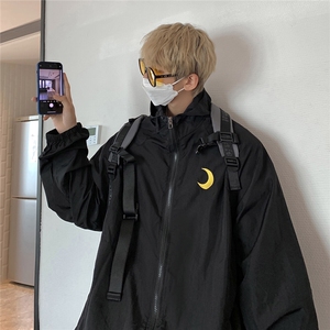 港风情侣刺绣防晒衣服圈圈夏季超薄连帽夹克外套冲锋衣JK15-特P35图片