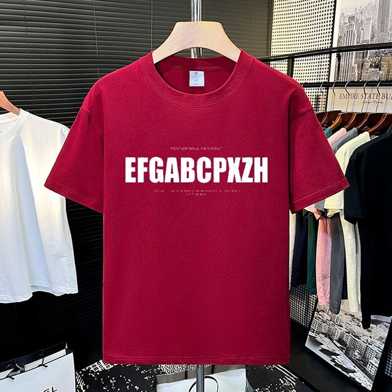 美式复古字母黑色纯棉短袖t恤男宽松显瘦遮肚2026新款情侣体恤衫,男装T恤,星座1409-3