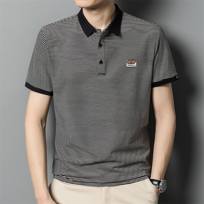polo衫短袖男夏季潮牌2024新款半袖上衣宽松翻领t恤男SW559-P65图片