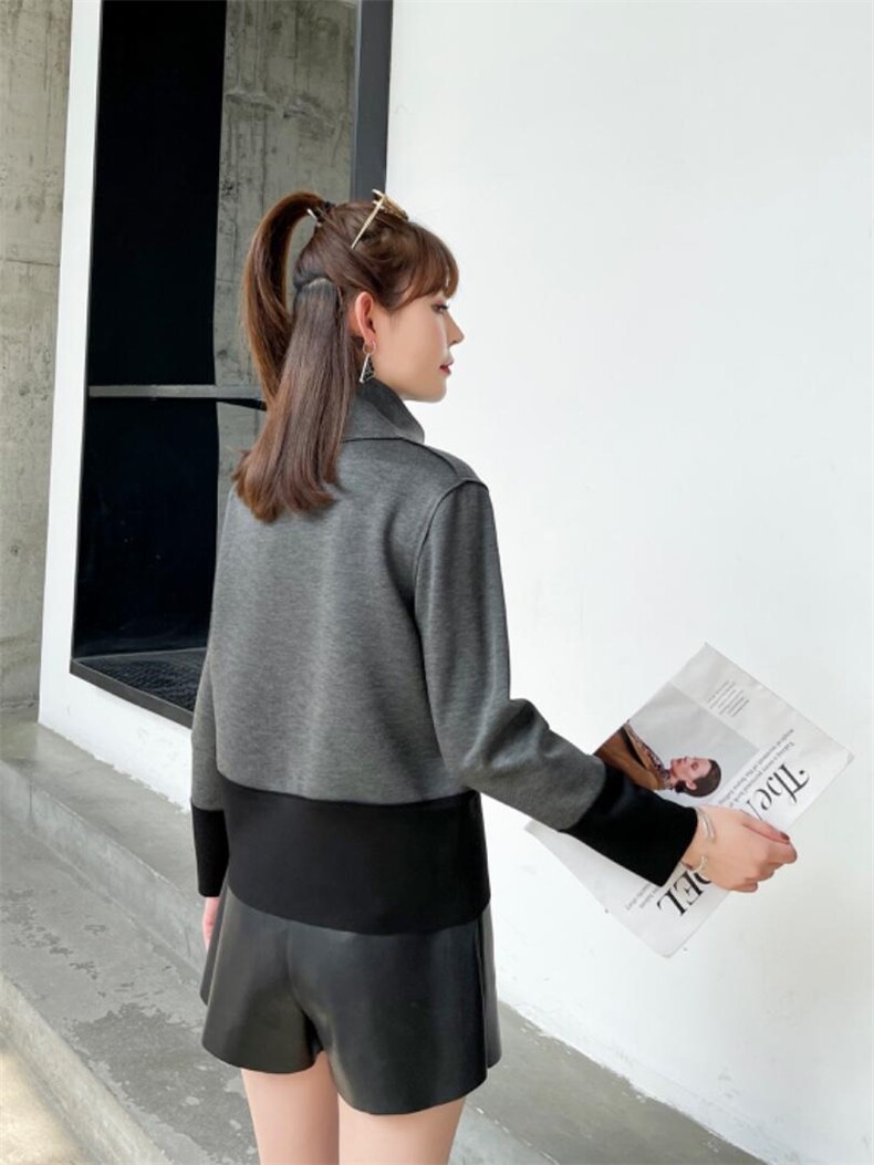 秋装新款：拼色休闲外套M一XXL，其它，拉思维加丝