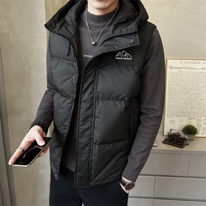 短款连帽羽绒马甲男休闲日系面包服保暖外套马甲背心M06-P125