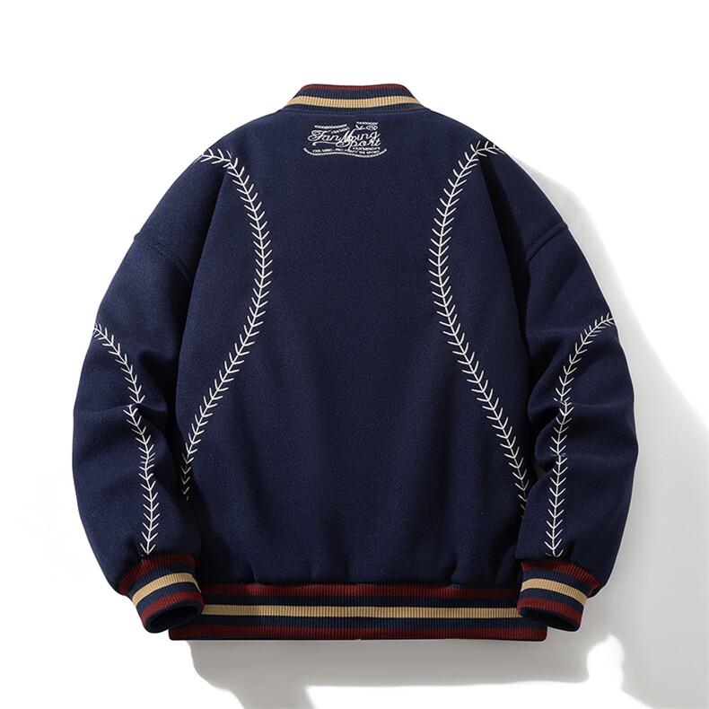 冬季新款美式复古棒球棉服运动休闲学院风毛呢313B-GF059棉-P135,男装棉衣,星座313B