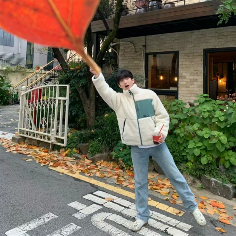 816B-LMC01-P138高品质羊羔毛两面穿韩,男装棉衣,星座816B