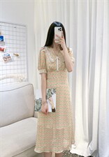 DINOBIENS【现货】夏季新款韩系郁金香连衣裙，女装连衣裙，迪诺比亚