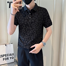 店主风社会小伙男翻领POLO衫男日常上衣301A-1/PL115/P53，男装Polo衫，星座301A-1
