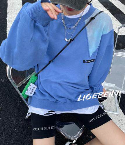 秋季拼接扎染卫衣，女装卫衣/绒衫，郦歌贝妮