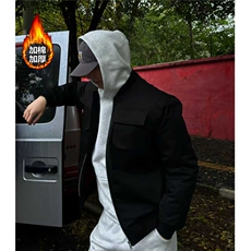 cleanfit美式短款工装外套男秋季立领廓形飞行夹克潮牌痞帅骑兵服，男装棉衣，电商A335-1（原A458）