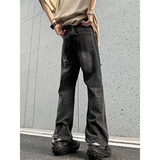 B221美式ins高街暗黑小众夏季重工艺破洞牛仔裤LK24178-P65控88，男装牛仔裤，电商B221