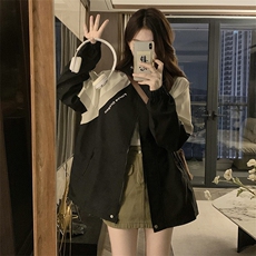 春装新款韩版拼色连帽短外套女宽松夹克休闲学生上衣C839-P88，男装夹克，星座911-2(原星座613-2）