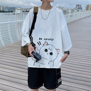 Q11116-P30 春夏季七分袖t恤男大码五分袖男短袖中袖图片