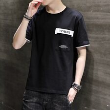 夏季新潮款韩版男士运动休闲上衣纯色薄款大码短袖T恤男T，男装T恤，电商A441