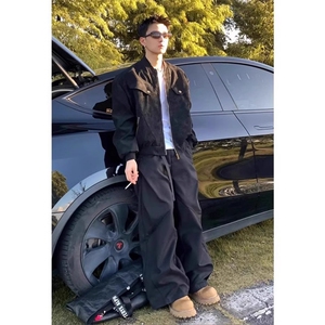 美式复古夹克高街cleanfit做旧解构设计感短款加棉外套JK0721-P85图片