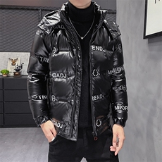 现货足压花直冲帽可拆卸男士短款轻薄羽绒服大码修身，男装羽绒服，星座301D-5(原星座1415）