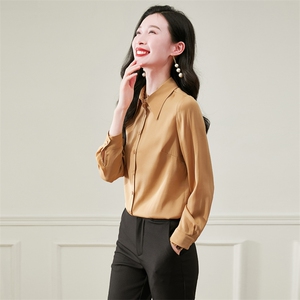 真丝衬衫春秋女法式职业OL设计感小众真丝上衣图片