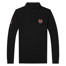 QLM55156男式秋季服装新款长袖T恤青年翻领四季打底体恤P62，男装T恤，电商B360