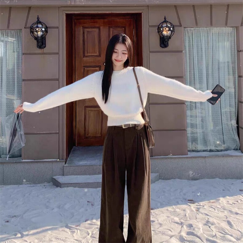 女士高腰打底圆领羊毛衫羊毛,女装羊毛衫,旭驰羊绒