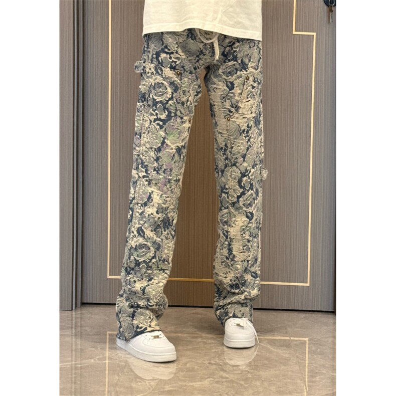 【有货】1197CC-特P76青花瓷牛仔裤男女设计感直筒裤子,男装牛仔裤,星座1007（原301D）