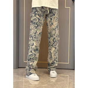 【有货】1197CC-特P76 青花瓷牛仔裤男女设计感直筒裤子图片