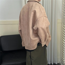 现货-设计感时尚鹿皮绒外套男宽松休闲呢子夹克A351-A130-P125，男装夹克，电商A351