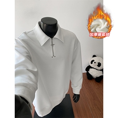 450g高克重港风银狐绒金属装饰拉链卫衣男W5420J加绒-特P42控79，男装卫衣，电商A001-1