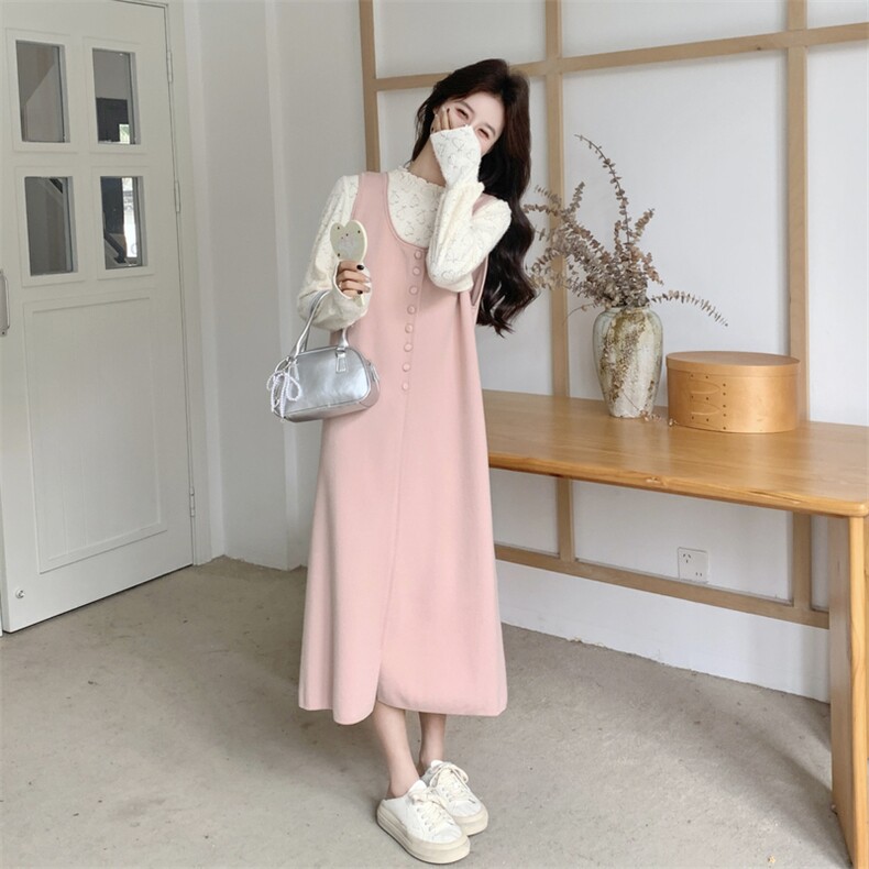新款粉色提花背心裙两件套5541P175K288,女装套装/套裙,2C176