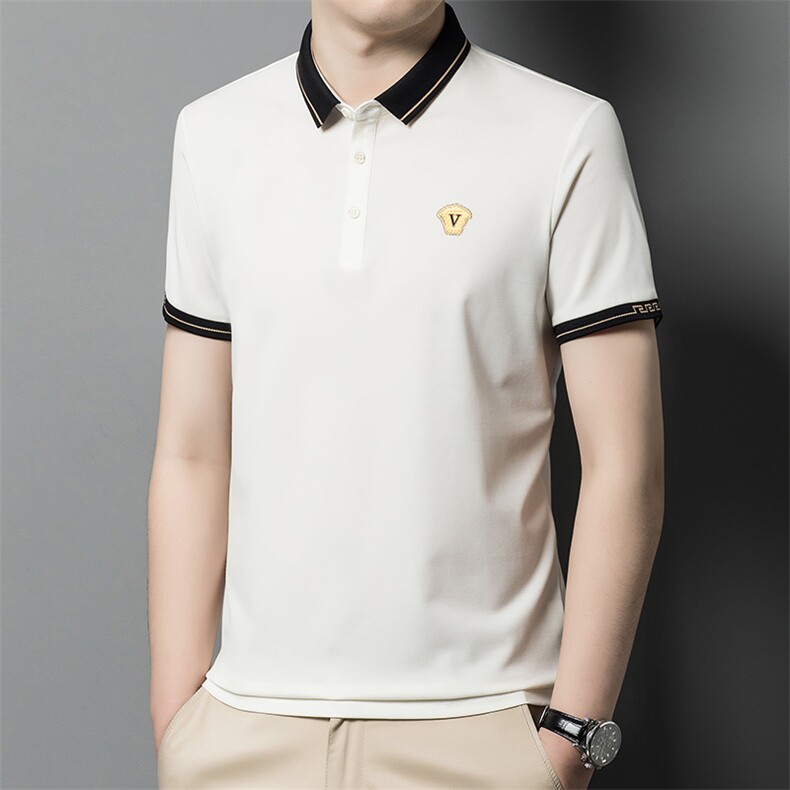 中青年男士棉质短袖T恤男翻领POLO衫夏季休闲纯色体恤衫SW551-P63,男装Polo衫,星座1105-3