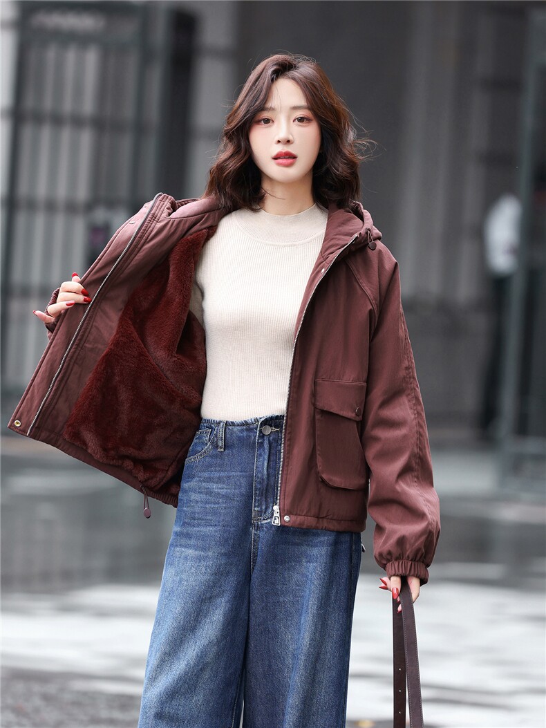 时尚休闲宽松202加绒加厚保暖棉衣棉服，女装棉衣/棉服，玛其路