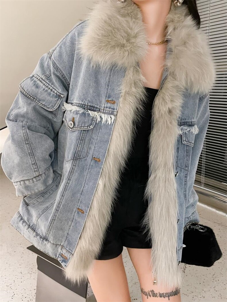 2022狐狸毛牛仔派克服，其它，贻思茗