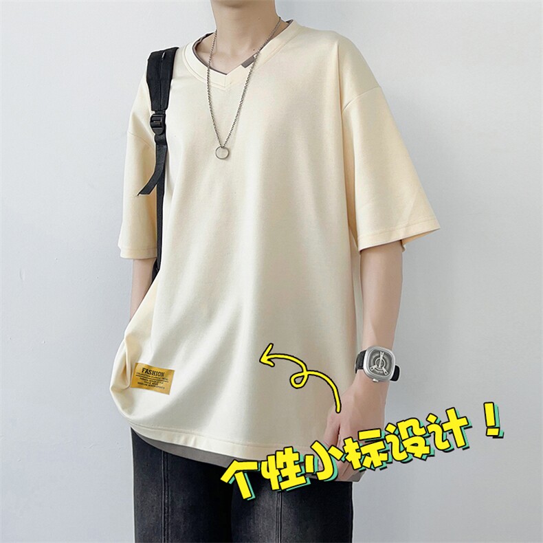 夏季短袖港风白墙休闲宽松潮牌百搭短袖T恤男TC3138RK01-P30控50,男装T恤,星座717